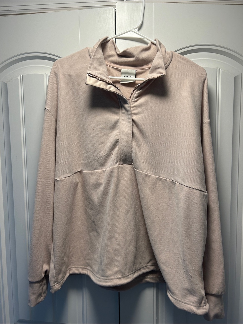 Varley Cream Blush Half-Zip Sweatshirt Hoodie
